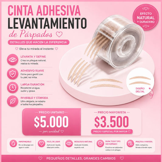 Cinta Adhesiva Invisible para Levantamiento de Párpados | Aislante párpado Max | Efecto Natural y Duradero