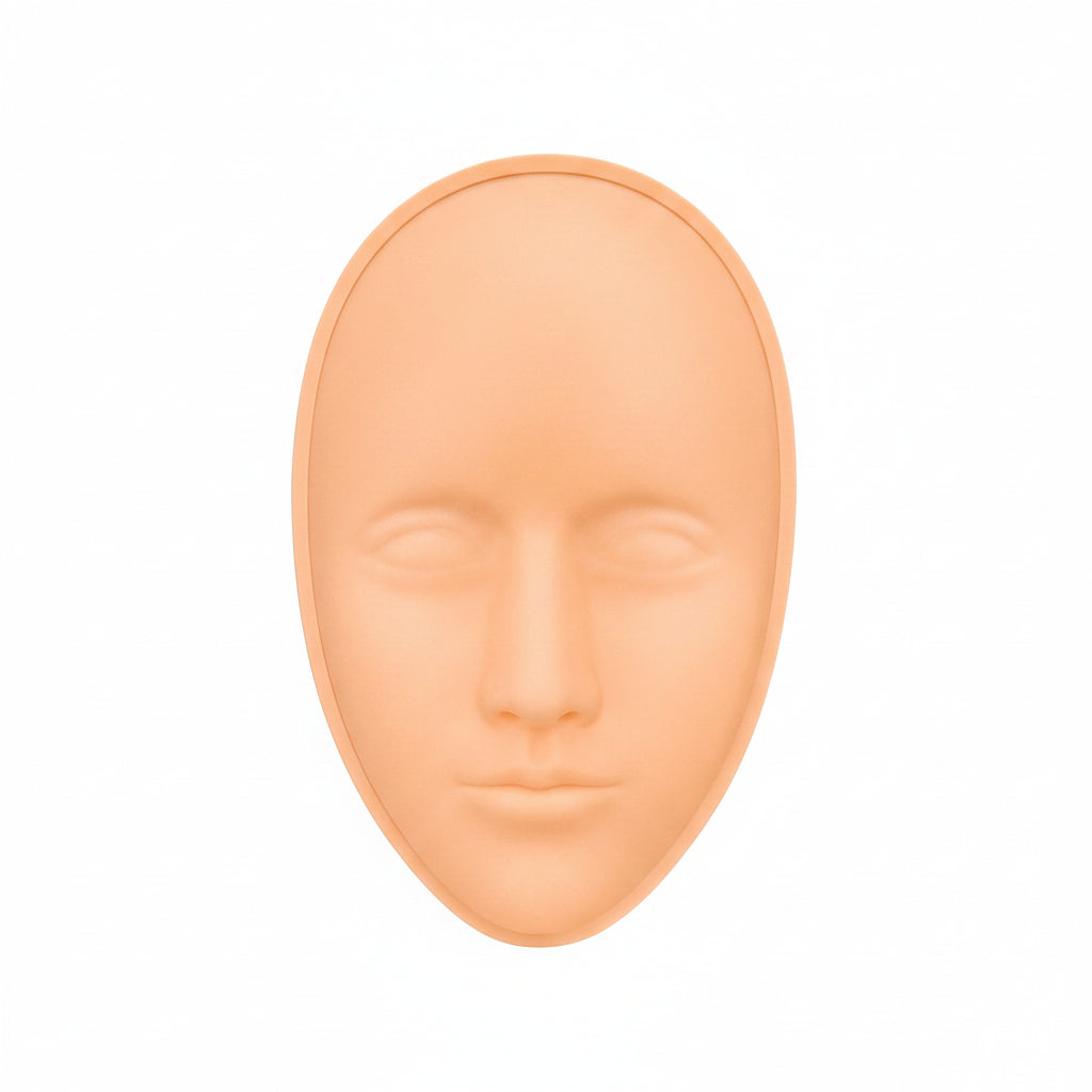 Cabeza de Práctica en Silicona Profesional | Entrenamiento para Extensiones de Pestañas, Cejas, Maquillaje y PMU