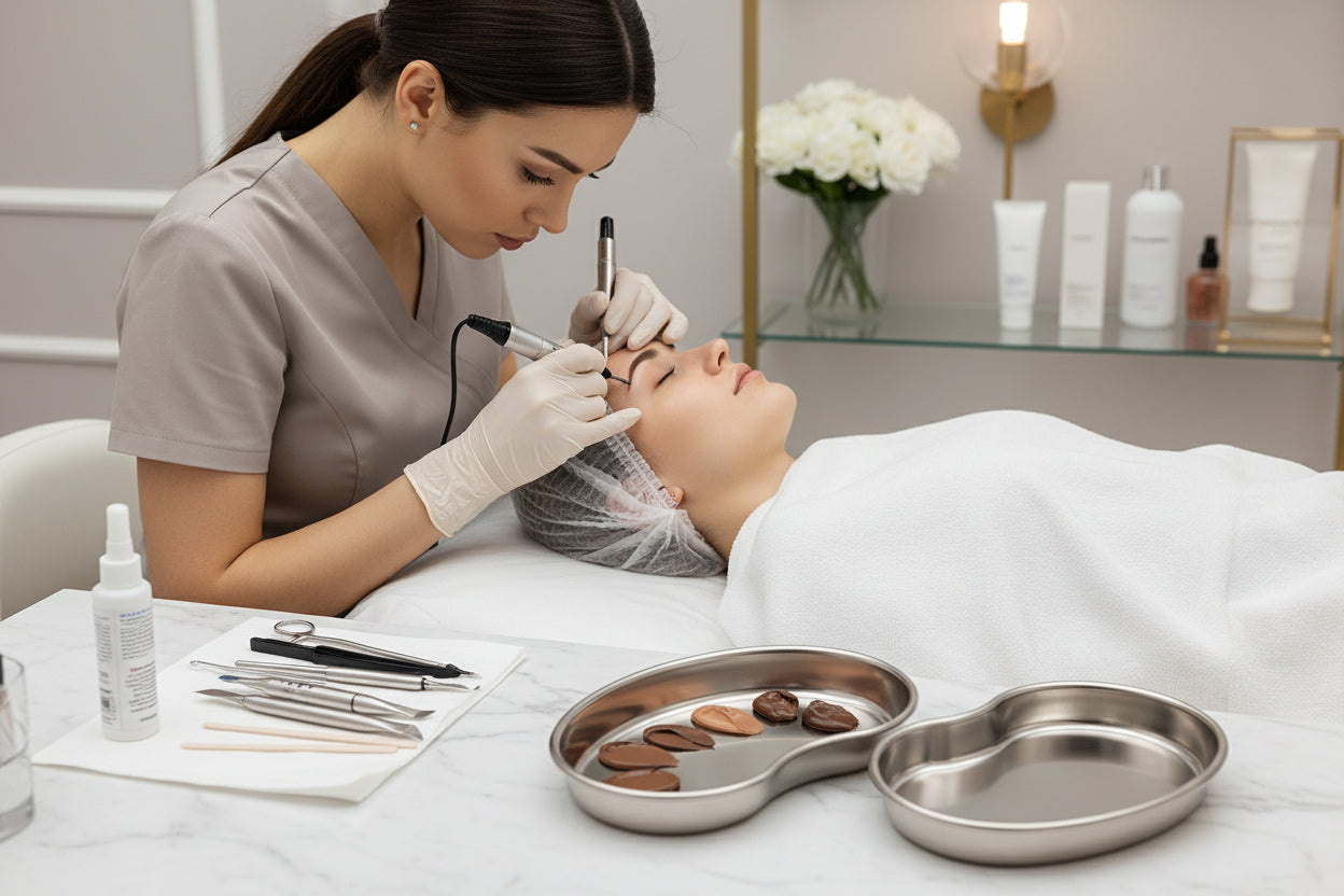 Bandeja Estéril de Acero Inoxidable Quirúrgico | Uso Profesional para Lashistas, PMU y Maquillaje
