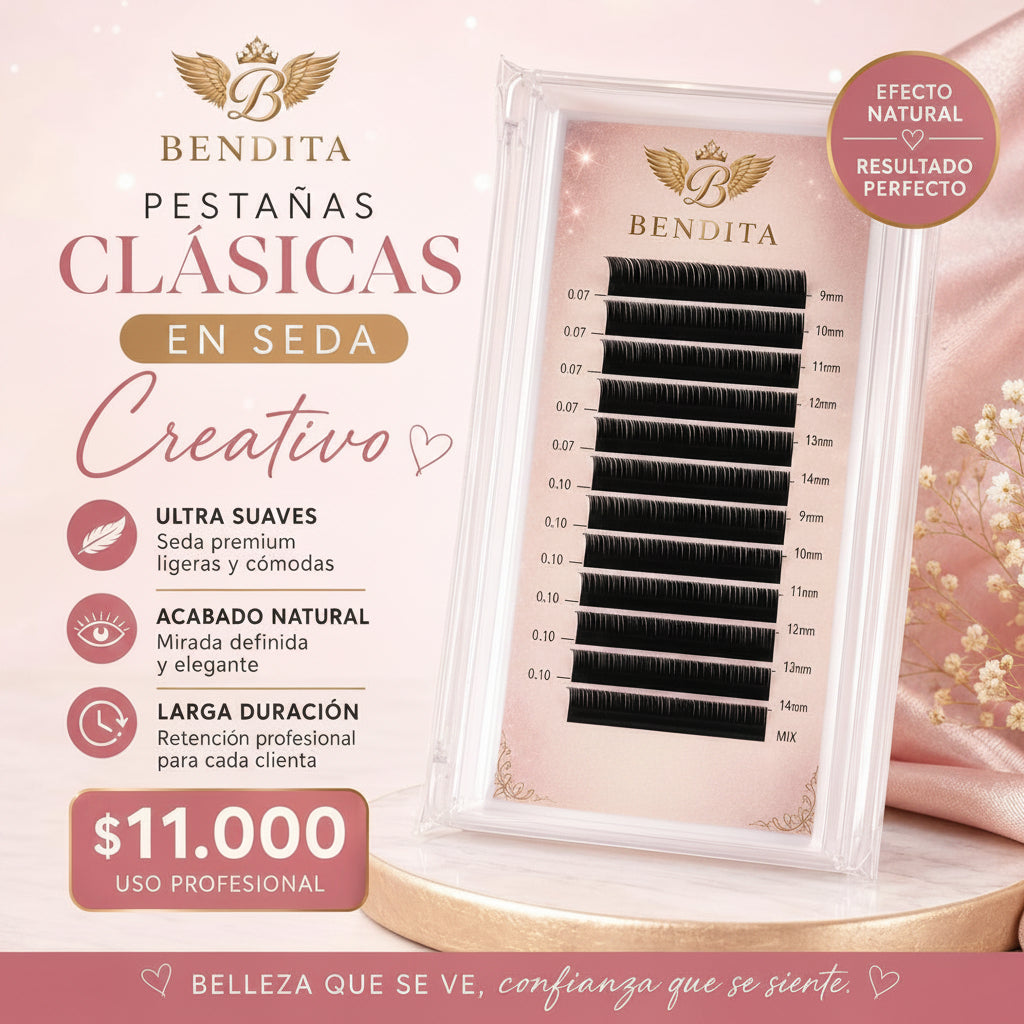Pestañas Clásicas 0.07 D y 0.10 D en Seda Bendita Lashes | Efecto Natural y Profesional
