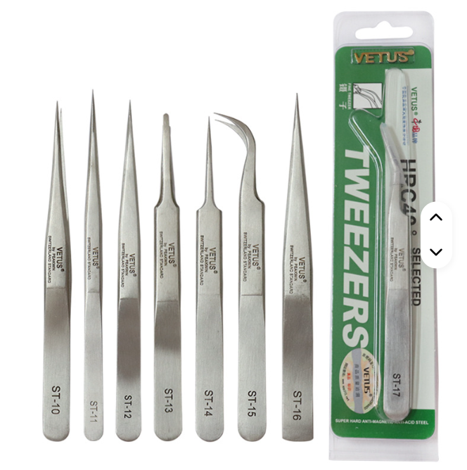 Pinza Vetus Recta Plateada St-11