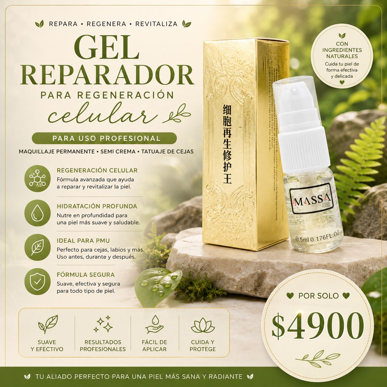 Gel Reparador para Regeneración Celular | Cuidado Post PMU, Cejas y Maquillaje Permanente