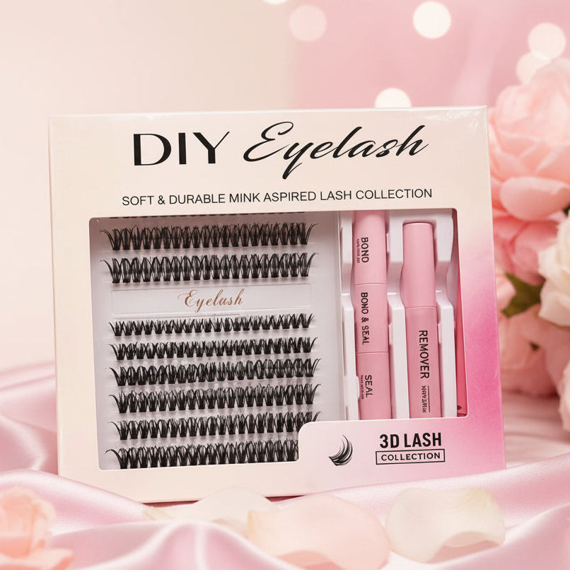 Kit x2 Pestañas DIY 3D Bendita Lashes | Extensiones de Pestañas para Aplicación en Casa