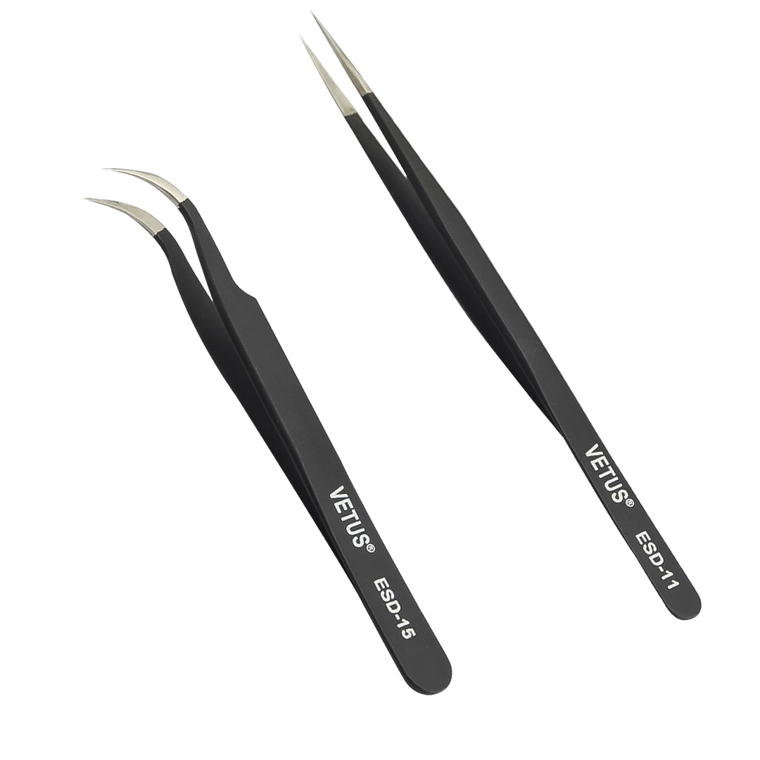 Pinza Profesional Vetus Negra - Curva ESD-15 o Recta ESD-11