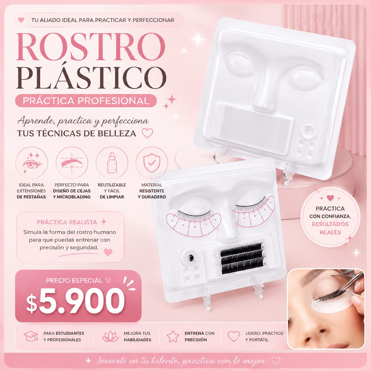 Rostro Plástico para Práctica