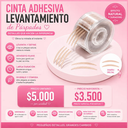 Cinta Adhesiva Invisible para Levantamiento de Párpados | Aislante párpado Max | Efecto Natural y Duradero