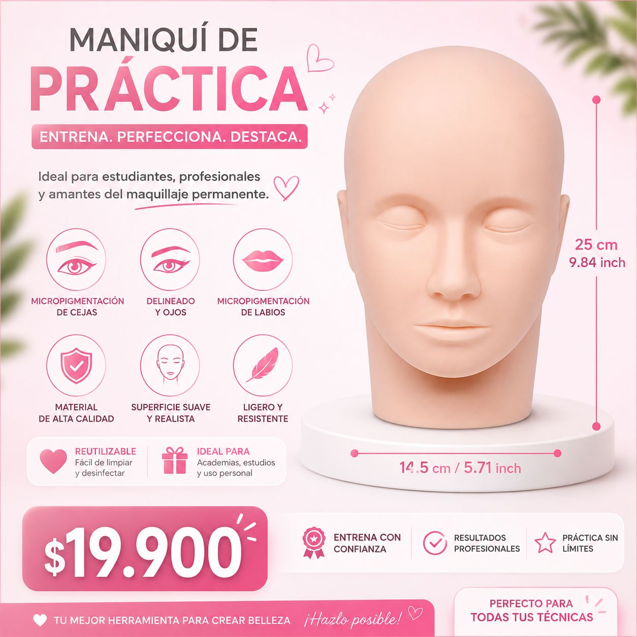 Maniquí entrenamiento de Pestañas
