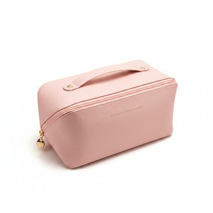 Bolsa de Maquillaje Portátil de Cuero PU | Organizador de Cosméticos y Accesorios de Viaje