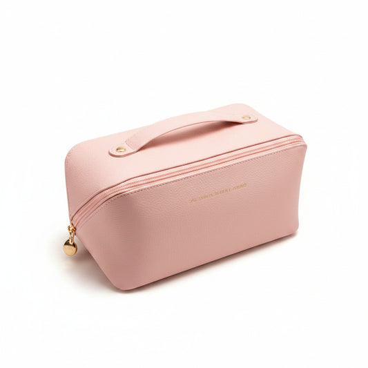 Bolsa de Maquillaje Portátil de Cuero PU | Organizador de Cosméticos y Accesorios de Viaje