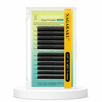 Pestañas Nagaraku Flying YY Lashes 0.07D Mix 9-14 mm | Efecto Volumen Suave y Natural