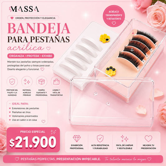 Bandeja Acrílica para Pestañas – Organiza, Protege y Exhibe tus Extensiones
