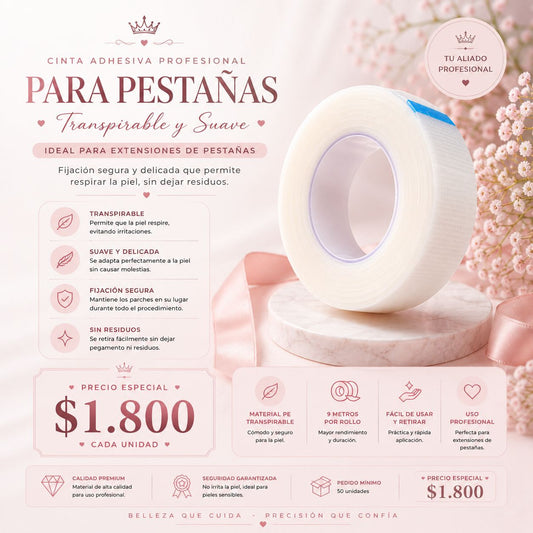 Cinta Adhesiva para Extensiones de Pestañas | Tape Profesional Transpirable y Suave