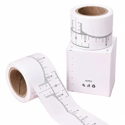 Rollo de Reglas Adhesivas para Cejas | 50 Reglas Desechables de Medición Profesional