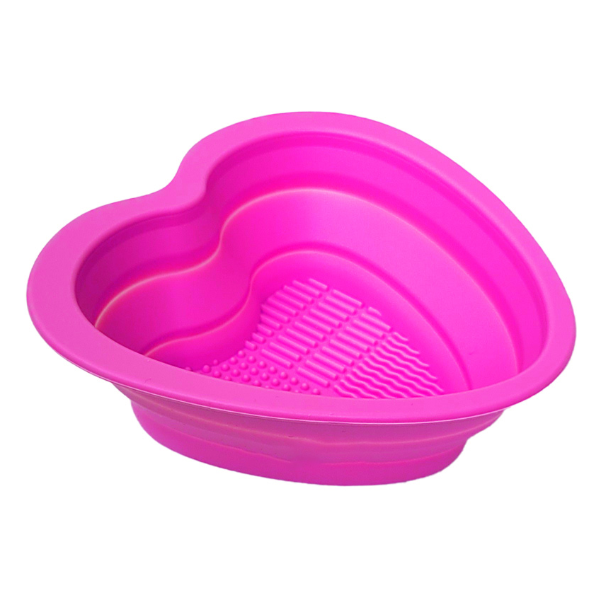 Corazon fucsia para lavado de brochas