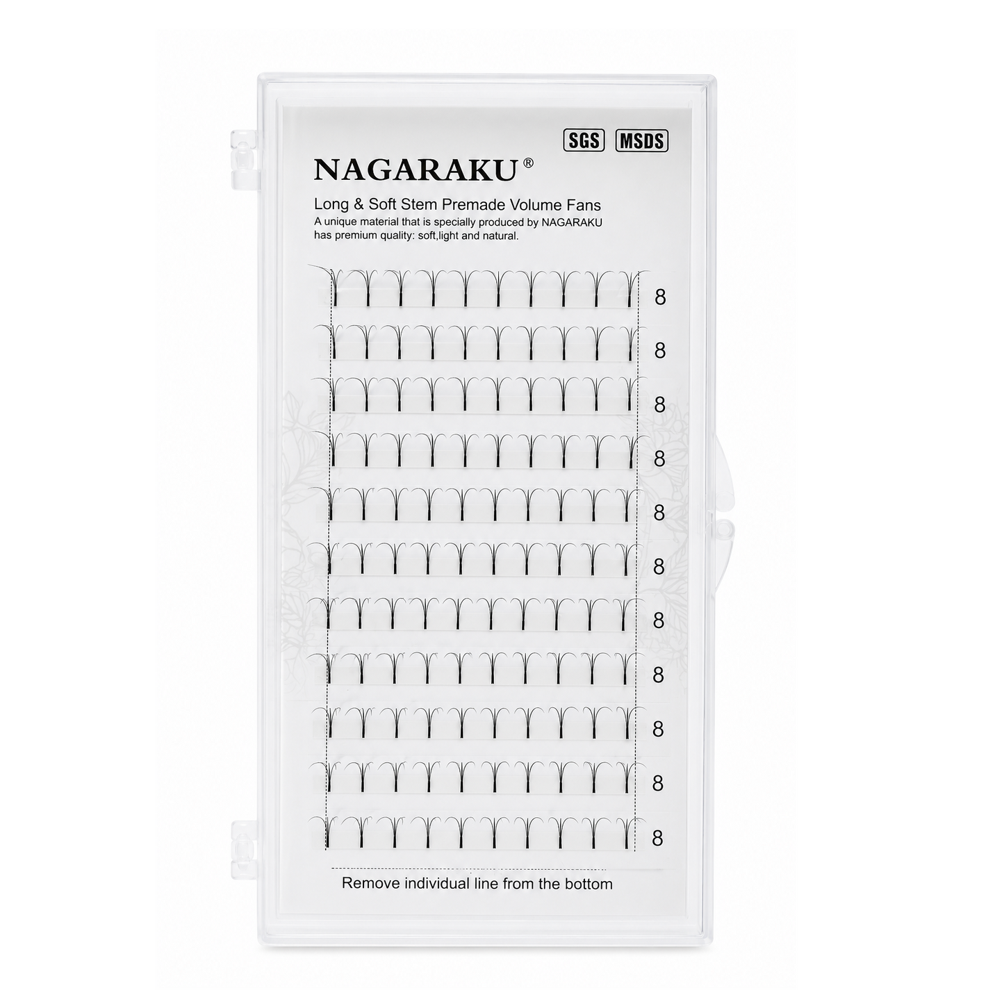 Abanicos Tecnológicos Nagaraku 3D 0.07 D 8mm | Extensiones de Pestañas Prefabricadas Profesionales