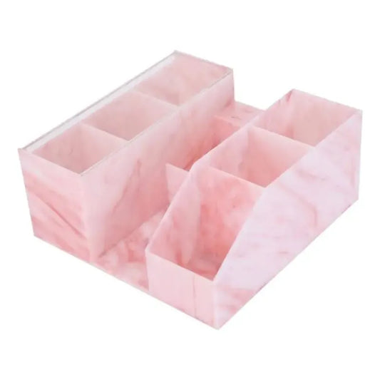 Estuche Organizador Elegante | Fabricado en acrílico color rosa imitación mármol