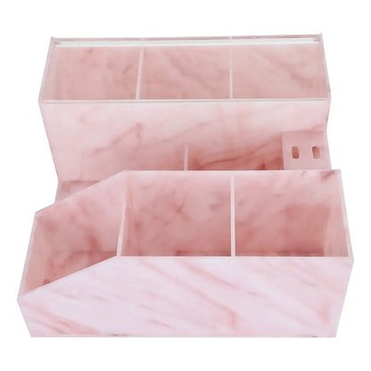 Estuche Organizador Elegante | Fabricado en acrílico color rosa imitación mármol
