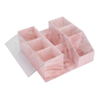 Estuche Organizador Elegante | Fabricado en acrílico color rosa imitación mármol