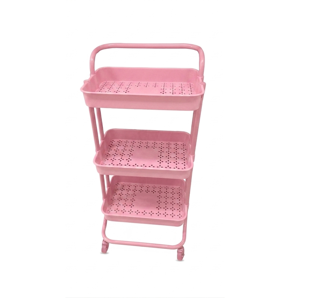Carrito Organizador de 3 niveles - Canastas plásticas y estructura metálica