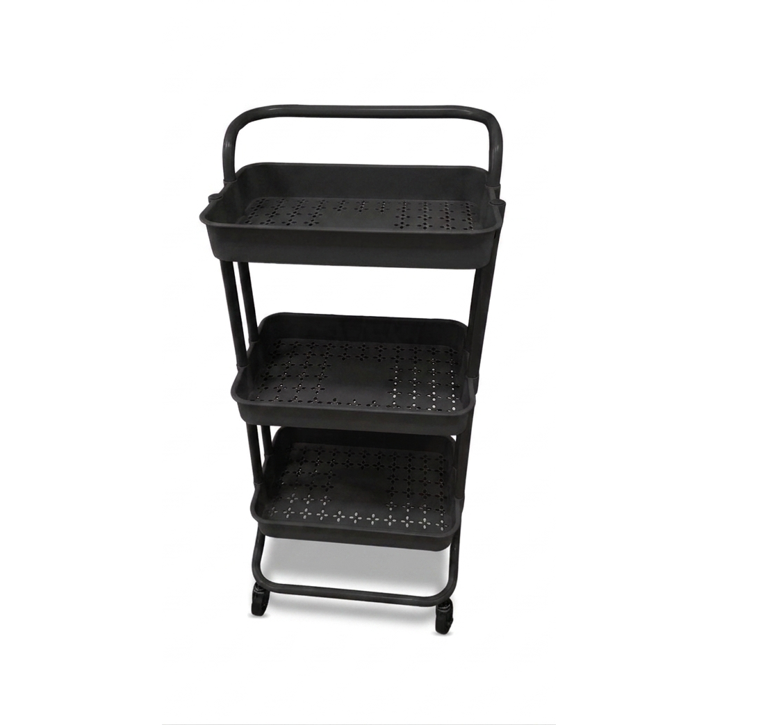 Carrito Organizador de 3 niveles - Canastas plásticas y estructura metálica