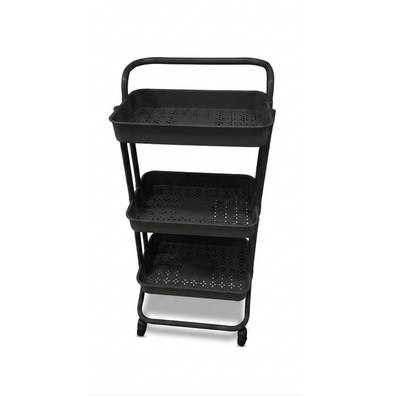 Carrito Organizador de 3 niveles - Canastas plásticas y estructura metálica