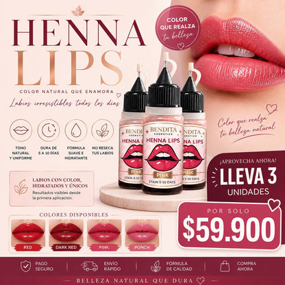 Promo Henna Lips por 3 unidades