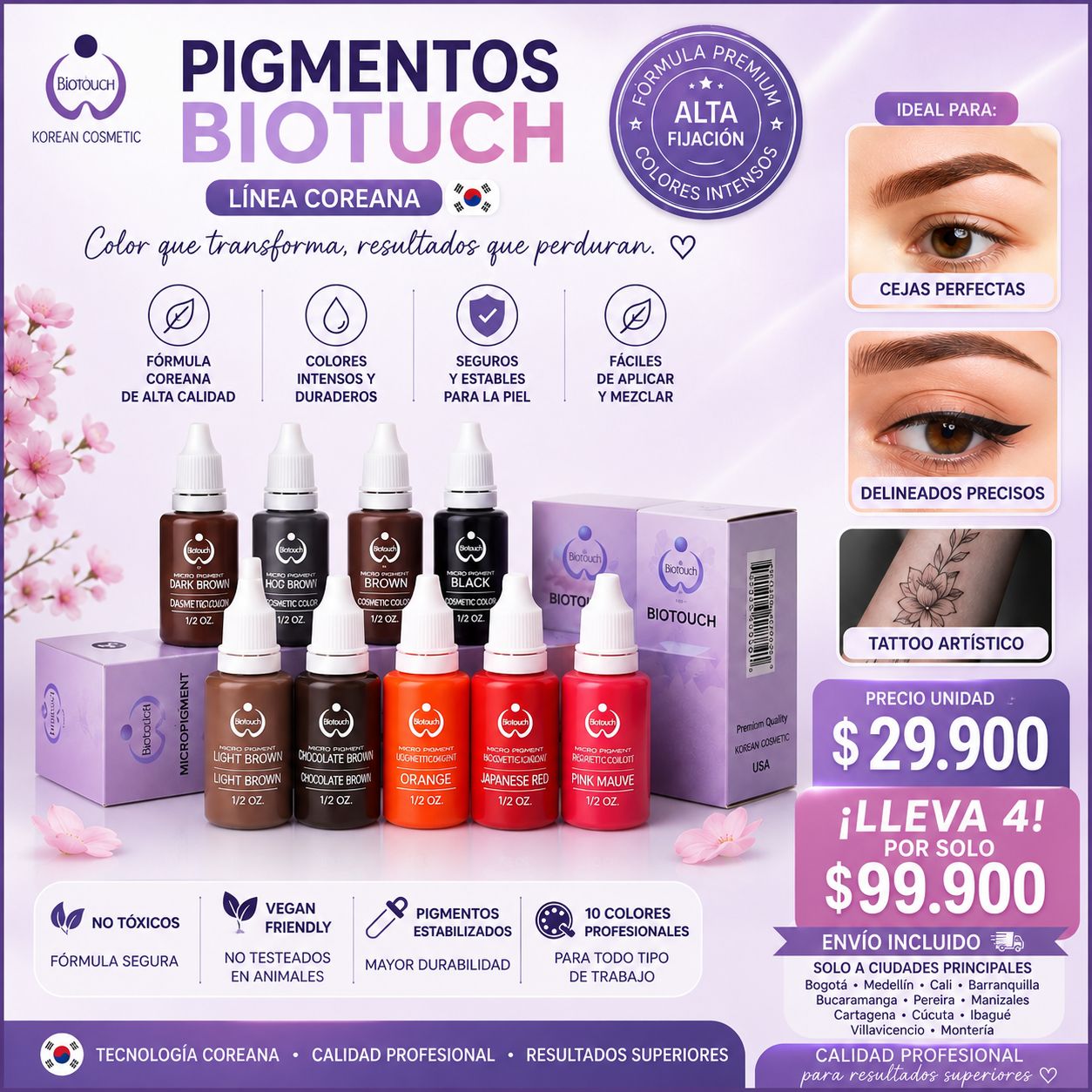 Promo 4 Pigmentos Biotouch