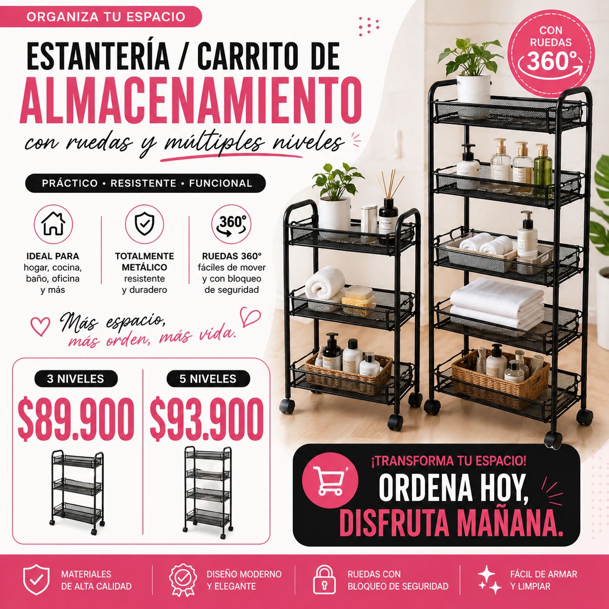 Carrito Organizador 5 Niveles