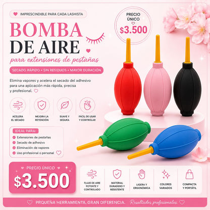 Bomba de Aire para Extensión de Pestañas – Secado Rápido y Mayor Retención del Adhesivo | Air Blower Profesional para Lashistas