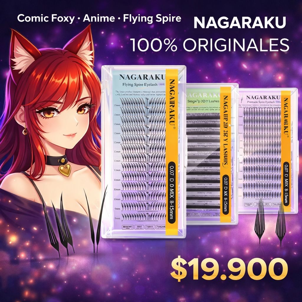 Pestañas Nagaraku Premade Spire Eyelash 0.07D Mix 8-15 mm | Efecto Wispy y Manga Profesional