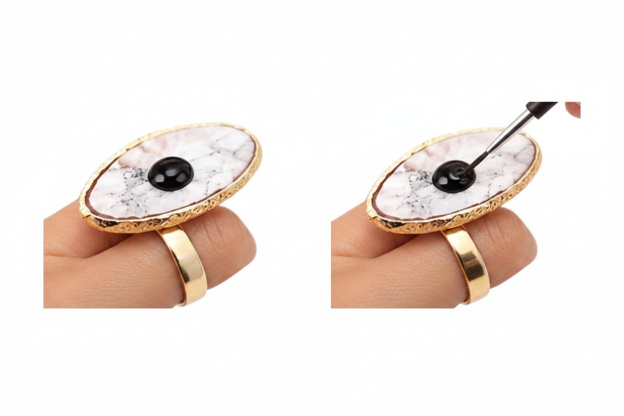 Anillo Japonés para Adhesivo – Soporte Profesional para Extensiones de Pestañas y Henna