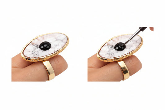 Anillo Japonés para Adhesivo – Soporte Profesional para Extensiones de Pestañas y Henna