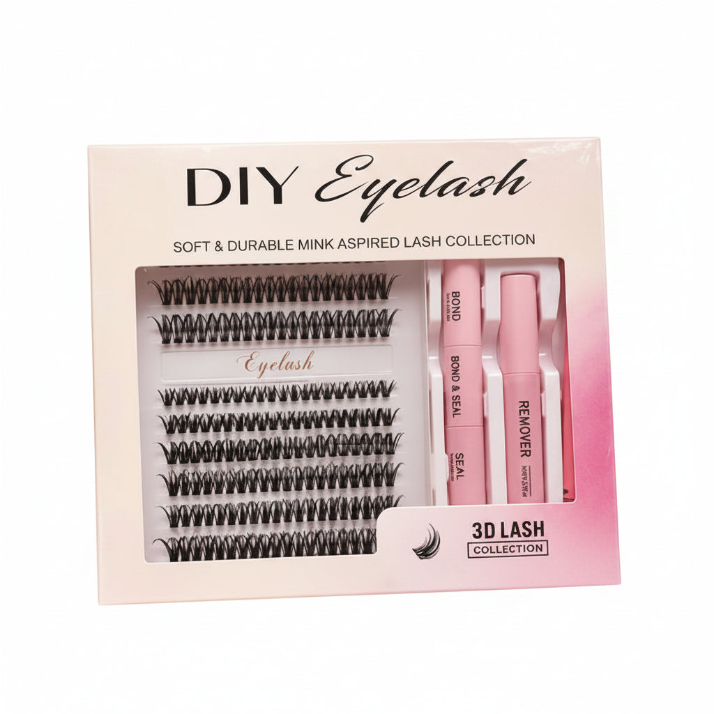 Kit x2 Pestañas DIY 3D Bendita Lashes | Extensiones de Pestañas para Aplicación en Casa