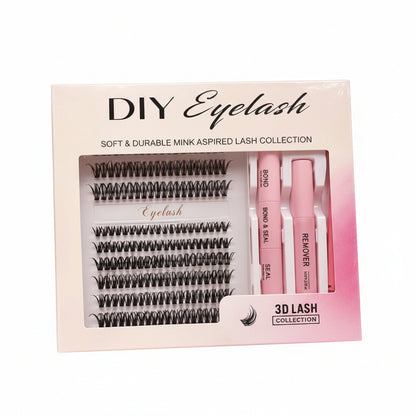 Kit x2 Pestañas DIY 3D Bendita Lashes | Extensiones de Pestañas para Aplicación en Casa