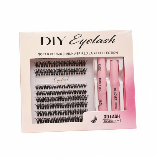 Kit Completo DIY 3D Lashes Bendita Lashes | Extensiones de Pestañas Desde Casa | Incluye Bond, Seal, Remover y Aplicador