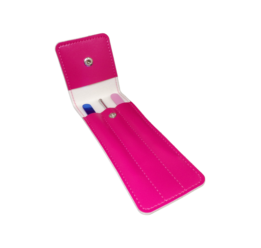 Estuche fucsia para pinzas o agujas tebori
