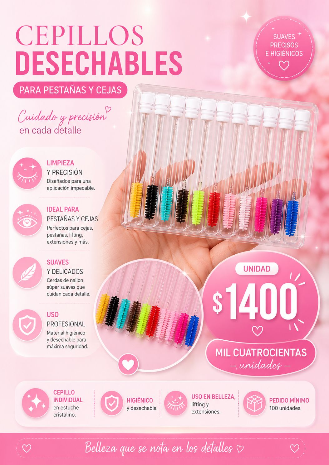 Cepillos Desechables Profesionales para Pestañas y Cejas | Higiénicos y de Precisión