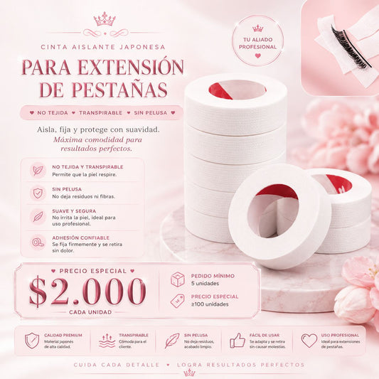 Cinta Aislante Japonesa para Extensión de Pestañas | Tape Profesional Sin Pelusa