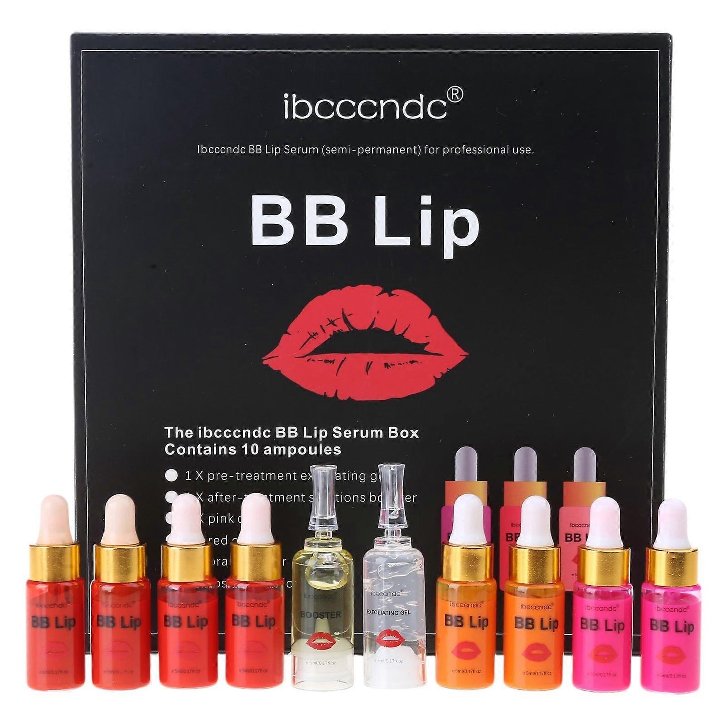 Kit BB Lip Serum - 10 Ampollas - Tratamiento para labios