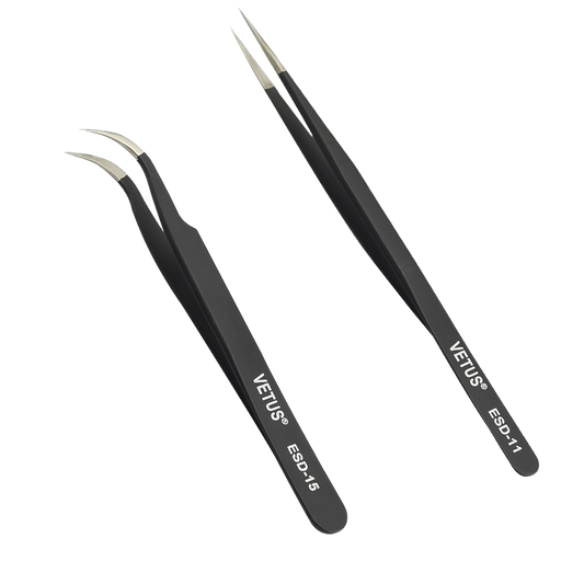 Pinza Profesional Vetus Negra - Curva ESD-15 o Recta ESD-11