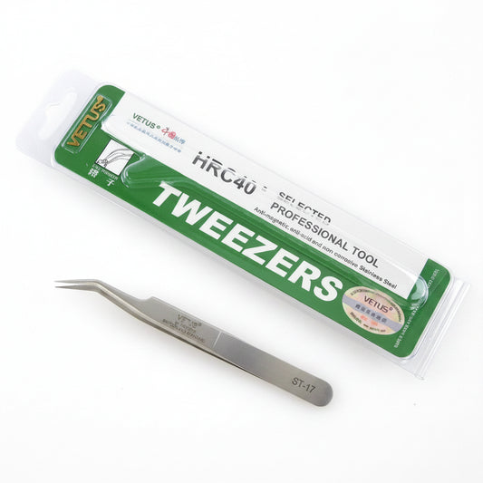 Pinza Profesional Vetus ST-17 para Extensiones de Pestañas | Aislamiento Preciso para Lashistas
