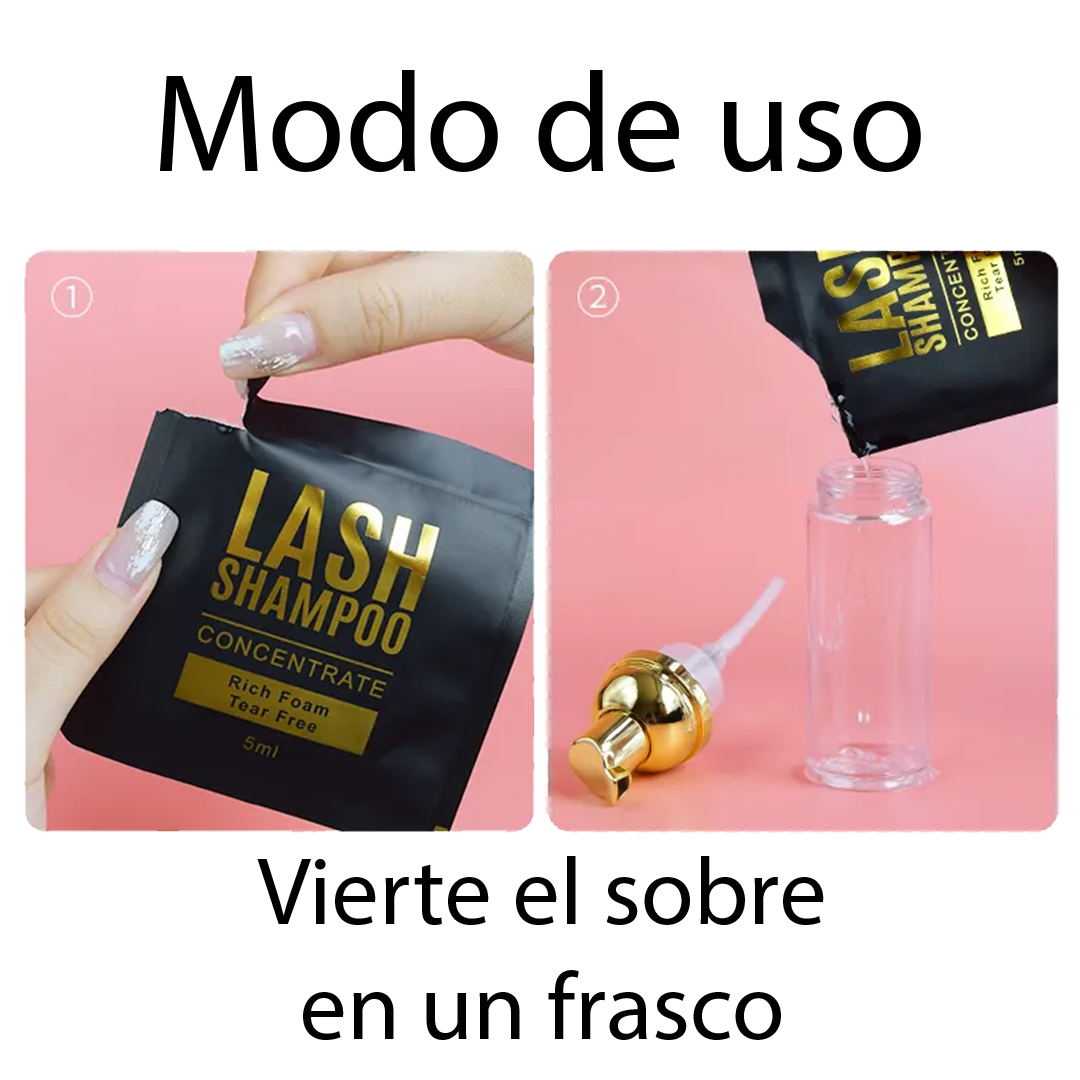 Shampoo en sachet para pestañas